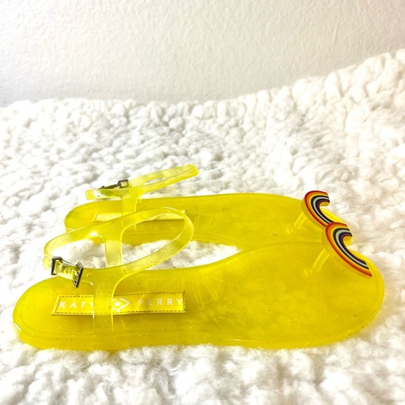 Katy Perry The Geli Yellow Rainbow Pool Beach Jelly Sandals Women Size 10-11 - Picture 4 of 9